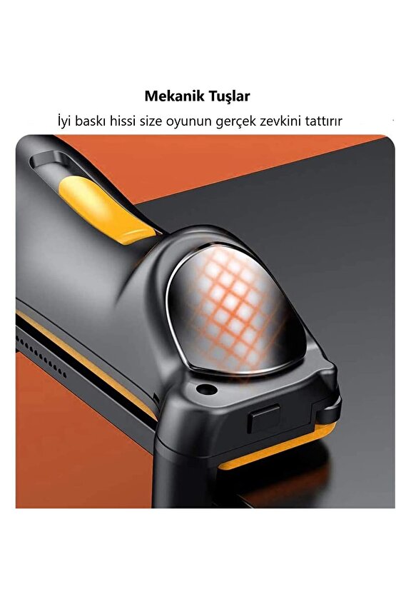 Tablet Ipad Için Pubg-fortnite Oyun Kolu Sürekli Ateş Tetik 6 Parmak Mekanik Metal Tuş Şarjlı