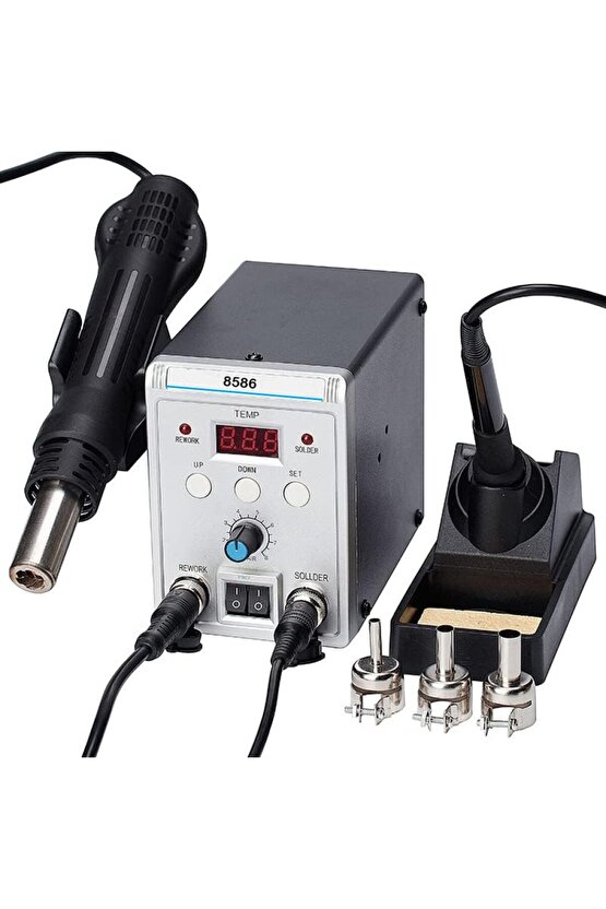 Sıcak Hava Üflemeli 700w Havya İstasyonu 8586 2 in1 Lehim Makinesi ve Hava Tabancası