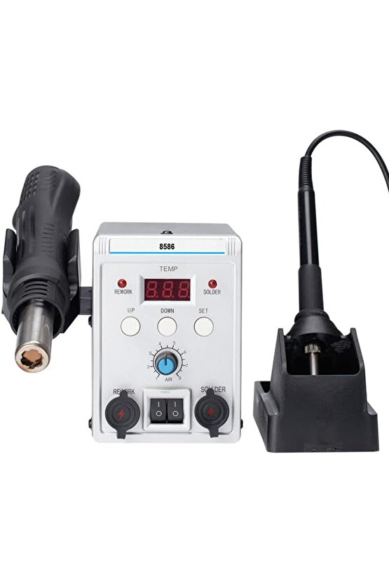 Sıcak Hava Üflemeli 700w Havya İstasyonu 8586 2 in1 Lehim Makinesi ve Hava Tabancası