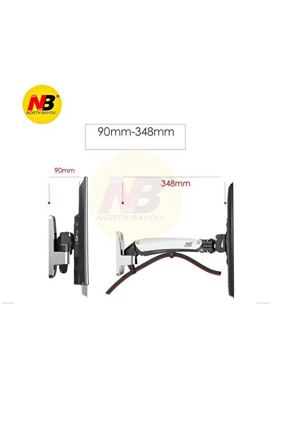 AOC 24G2ZE 23.8 Monitör NB F120 Güçlendirilmiş Amortisörlü Hareketli Duvar Askı Aparatı