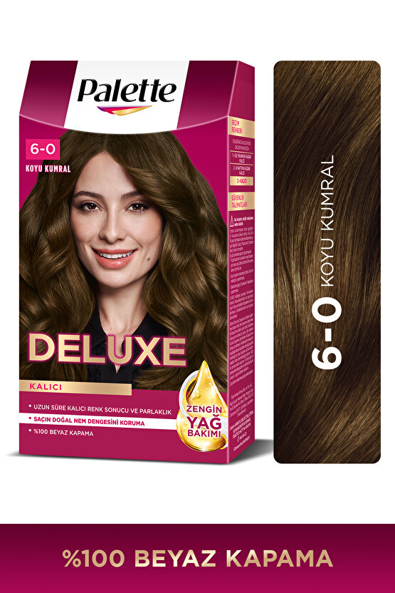 Deluxe 6-0 Koyu Kumral Zengin Yağ Bakımı Kit Saç Boyası Bakım Maskesi