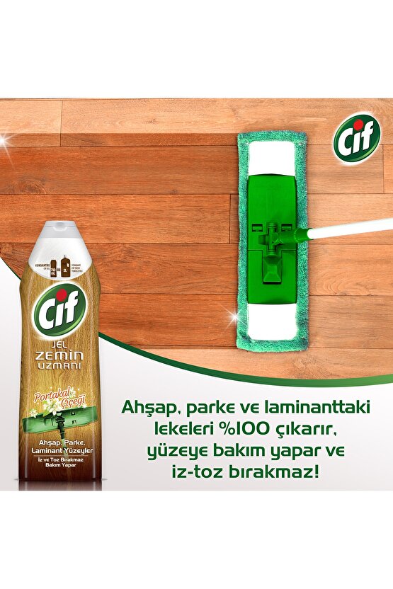 Zemin Uzmanı Portakal Çiçeği Ahşap, Parke, Laminant Zeminler için Jel Temizleyici 750 ml