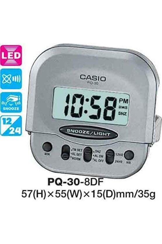 PQ-30-8DF Alarmlı Led Masa Saati