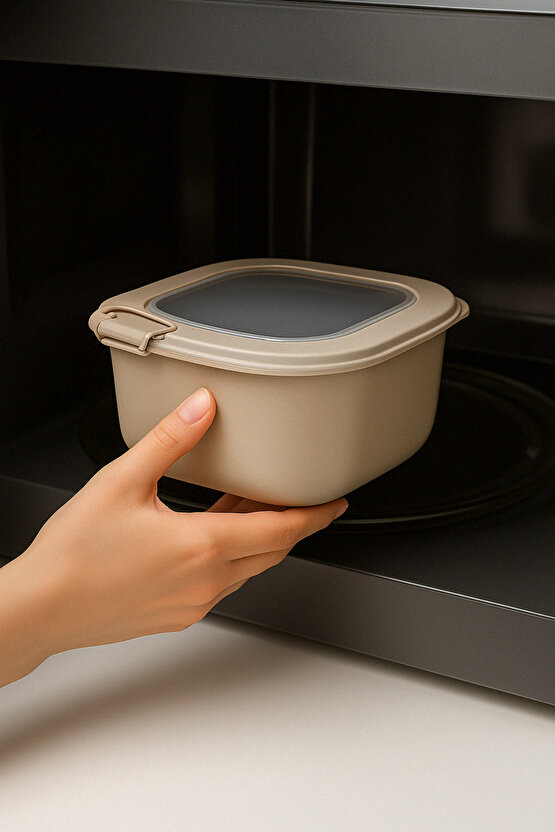 3lü Renkli Kilitli Kapaklı Saklama Kabı Difrize Mikrodalga ve Buzdolabı Uyumlu Düzenleyici Elegant