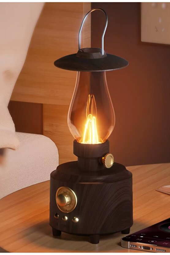 C210 BLUETOOTH HOPARLÖR NOSTALJİK GAZ LAMBASI GÖRÜNÜMLÜ AMBİANS RETRO ŞARJLI HOPARLÖR FM RADYO