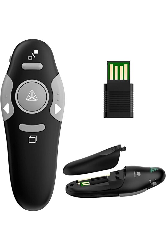 Kablosuz Sunucu PPT Kontrol Cihazı Sunum Uzaktan Kumanda Lazer İşaretçi USB Fare Tıklayıcı