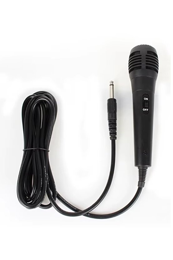 6,35MM JACK GİRİŞLİ DİNAMİK MİKROFON 3 METRE KABLOLU KARAOKE MİKROFON
