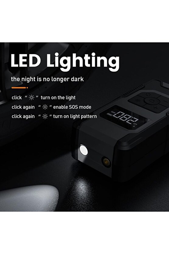 OTO ARAÇ LASTİK ŞİŞİRME POMPASI EKRANLI 160PSİ HAVA KOMPRESÖRÜ BİSİKLET MOTORSİKLET TOP ŞİŞİRME