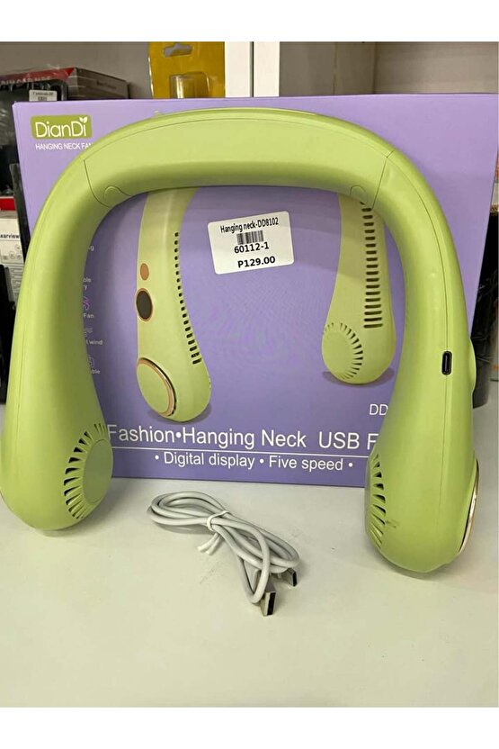 BOYUNA TAKILAN FAN MİNİ KLİMA SERİNLETİCİ VANTİLATÖR LED EKRANLI 3 SEVİYE ŞARJLI BOYUNLUK FAN