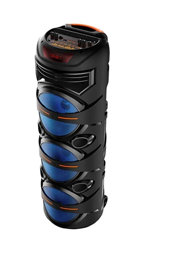 3X8 İNÇ BÜYÜK BOY TEKERLEKLİ BLUETOOTH SPEAKER ŞARJLI KABLOSUZ MİKROFONLU HOPARLÖR