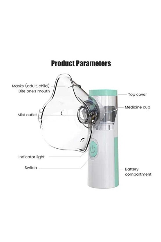 TAŞINABİLİR MESH NEBÜZLİZATÖR HAVA BUHAR CİHAZI YETİŞKİN VE ÇOCUKLAR İÇİN SESSİZ HAVA MAKİNESİ
