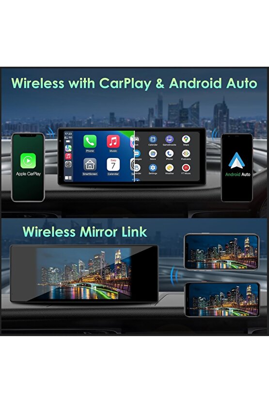 10.26 İNÇ CAR PLAY İOS ANDROİD UYUMLU 4K ULTRA HD ÖN ARKA ARAÇ KAMERASI BÜYÜK EKRAN WİFİ BLUETOOTH