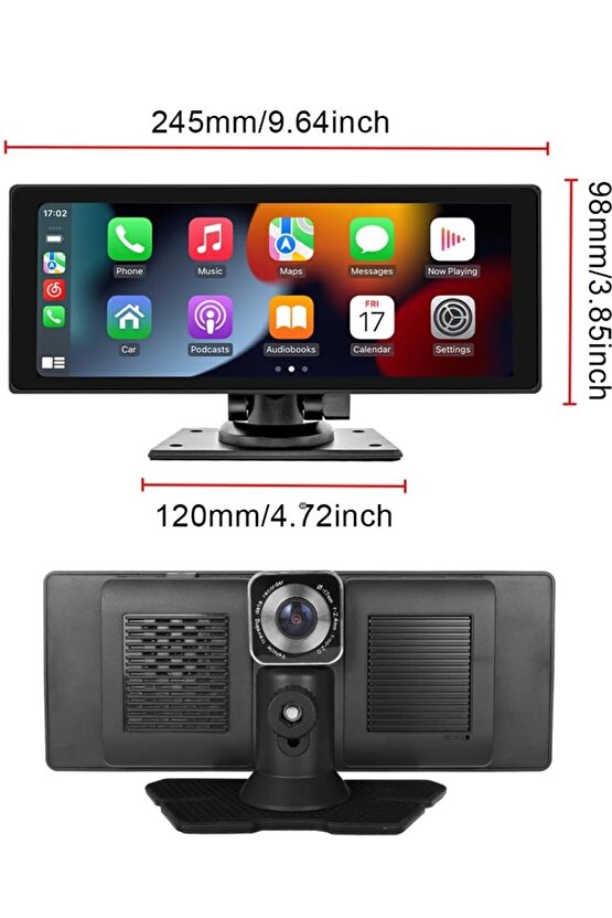 10.26 İNÇ CAR PLAY İOS ANDROİD UYUMLU 4K ULTRA HD ÖN ARKA ARAÇ KAMERASI BÜYÜK EKRAN WİFİ BLUETOOTH