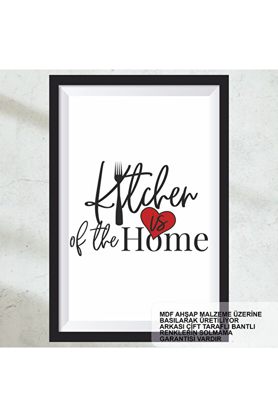 evin mutfağı yazısı, ev mutfak dekorasyonu çerçeve görünümlü ahşap tablo poster