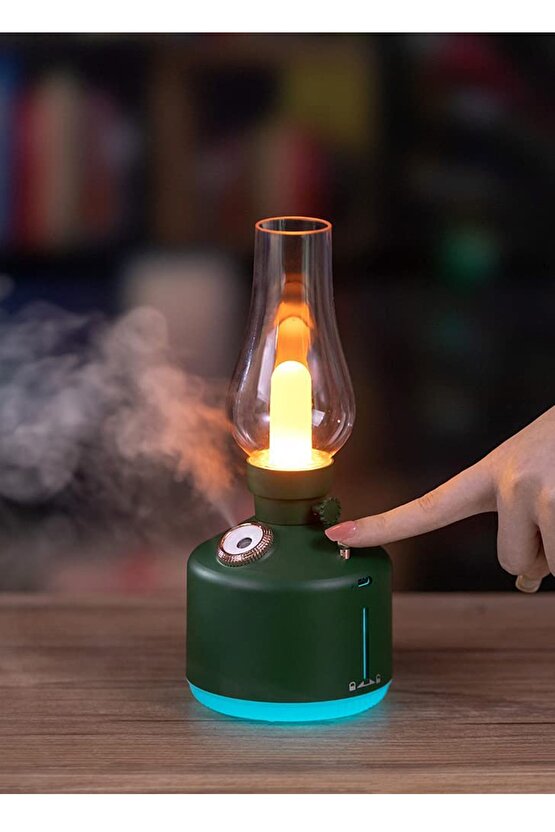 Retro Hava Nemlendirici Vintage Gece Lambası Mist Püskürtücü Aromaterapi Difüzör Hava Nemlendirici