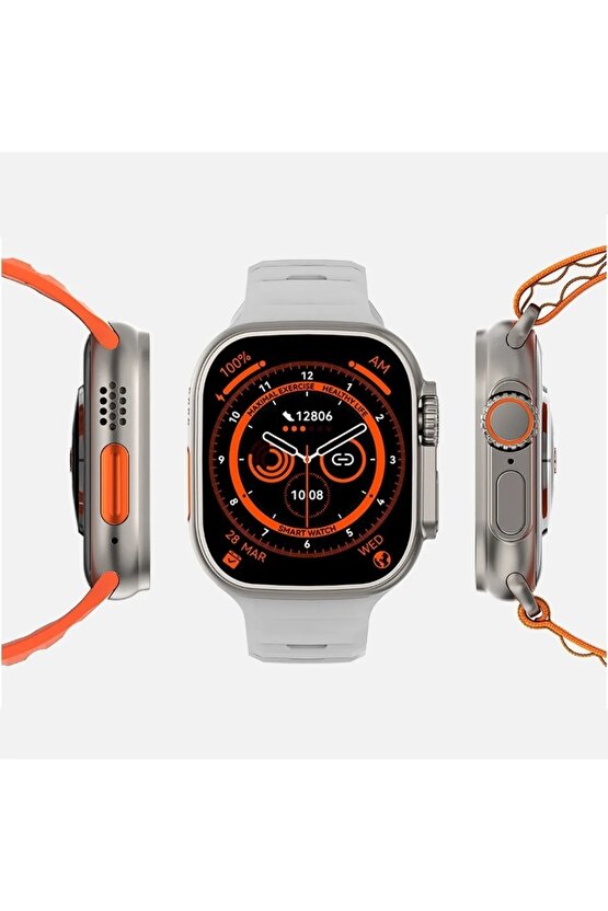 H11 Ultra+ 45mm Ios Android Uyumlu Akıllı Saat Bt Arama Cevaplama Özellikli 2,0inç Tam Ekran