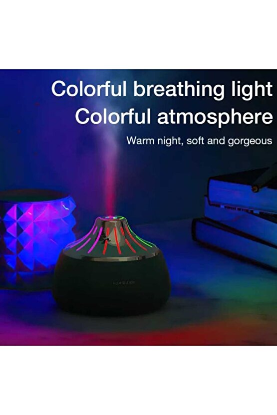 200ml Ultrasonik Oda Hava Nemlendirici Led Işıklı Buhar Makinesi Aroma Difizör