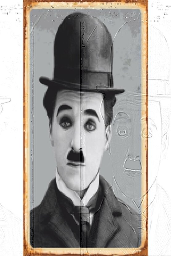 Charlie Chaplin Mini Retro Ahşap Poster