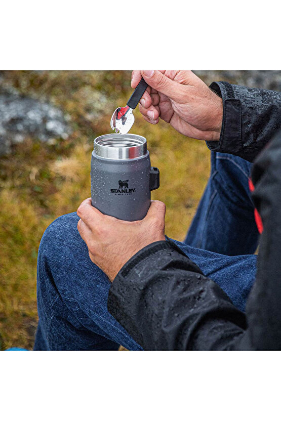 Kaşıklı 400 ml Unisex Mavi Yemek Termosu