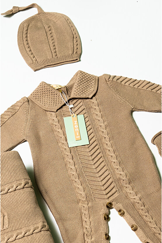 Yeni Doğan 5li Örme Triko Tulum Set