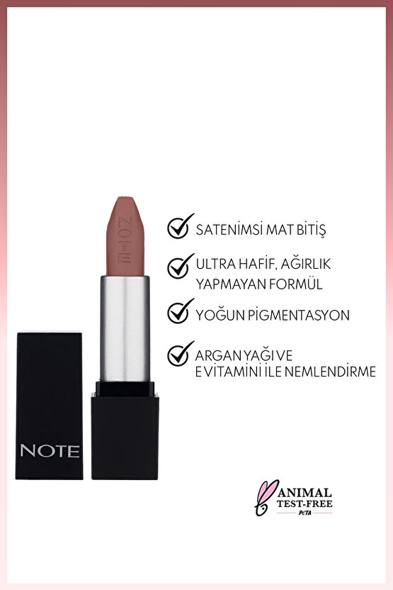 Mattever Lipstick Yarı Mat Saten Bitişli Ruj 08 Unconventional Rose - Koyu Nude