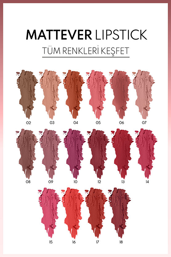 Mattever Lipstick Yarı Mat Saten Bitişli Ruj 09 First Date Rose - Pembe Nude