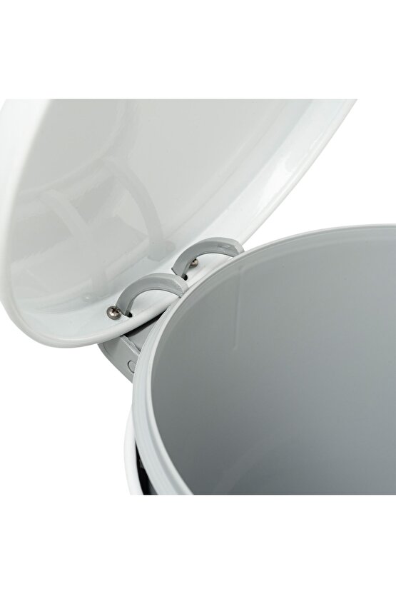 Primanova Cigo Paslanmaz Çelik Pedallı Banyo Çöp Kovası - Beyaz - 6 Lt