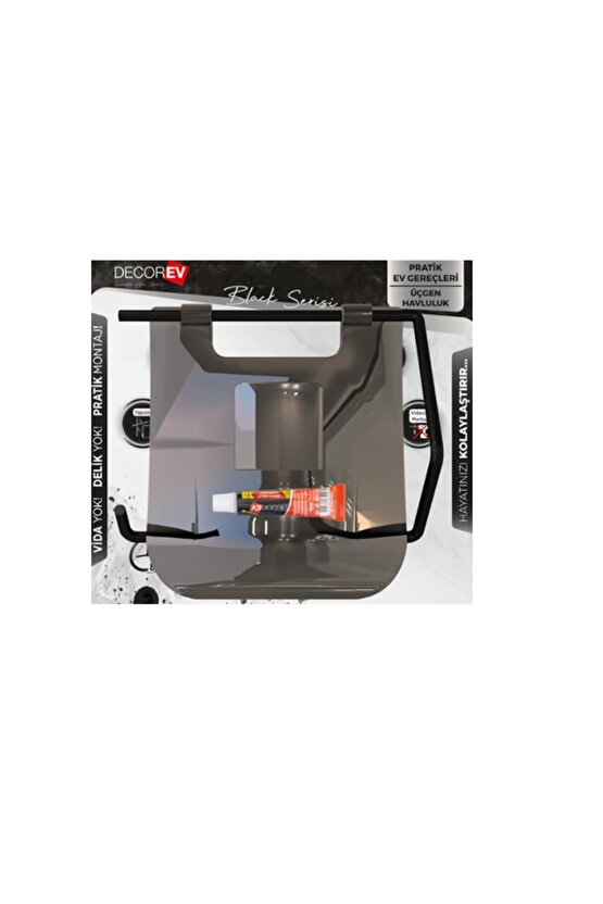 V Tuvalet Kağıtlık Siyah Kapaklı Dc-5055 0553