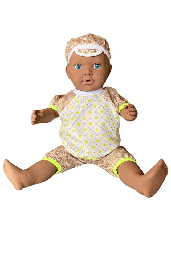 Oynar Gözlü Türkçe Konuşan Siyahi Berke Kel Et Bebek 60 Cm. - Konuşabilen Bebek - Kel Büyük Bebek