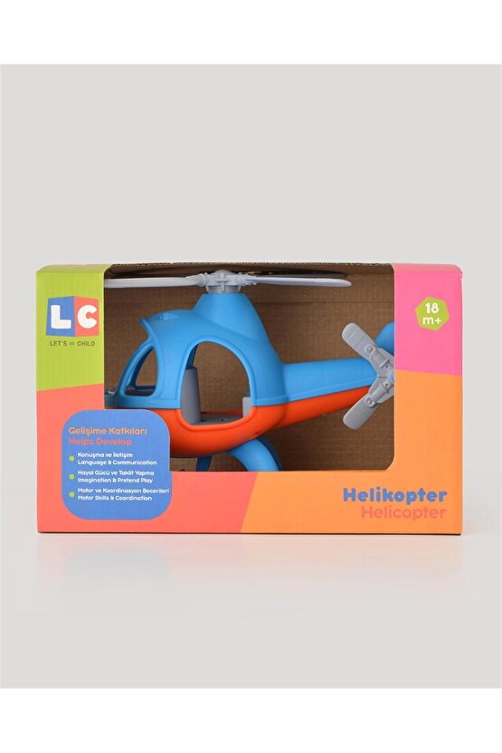 Lüx Mavi Büyük Helikopter - Plastik Helikopter - Kırılmaz Oyuncak - Kırılmaz Helikopter - Helikopter
