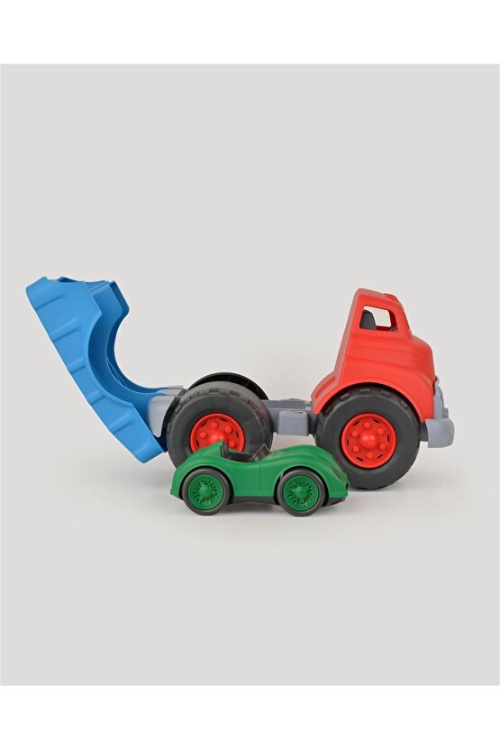 Lüx Kırmızı Büyük Çekici Kamyon - Plastik Çekici - Kırılmaz Oyuncak - Kırılmaz Çekici - Çekici Oyunc