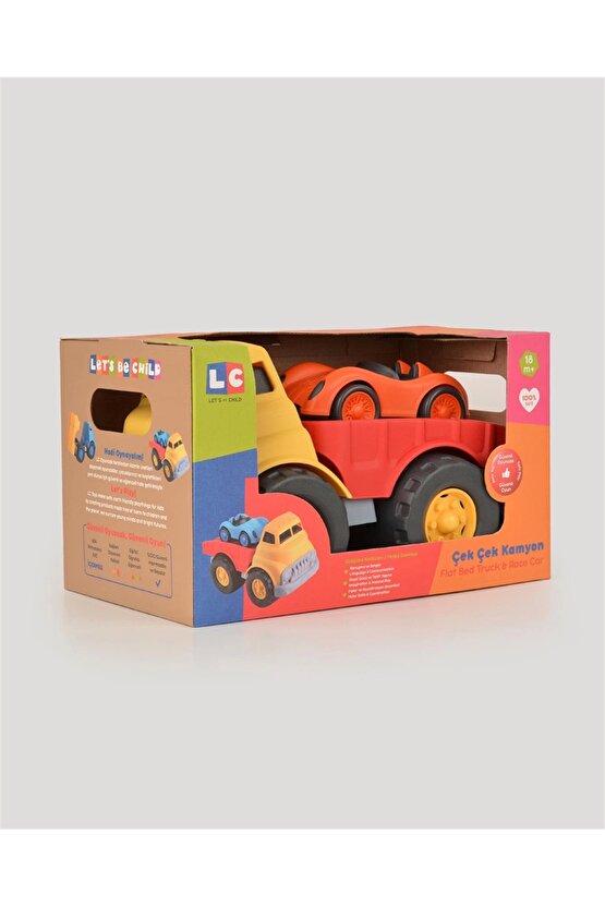 Lüx Sarı Büyük Çekici Kamyon - Plastik Çekici - Kırılmaz Oyuncak - Kırılmaz Çekici - Çekici Oyuncakl