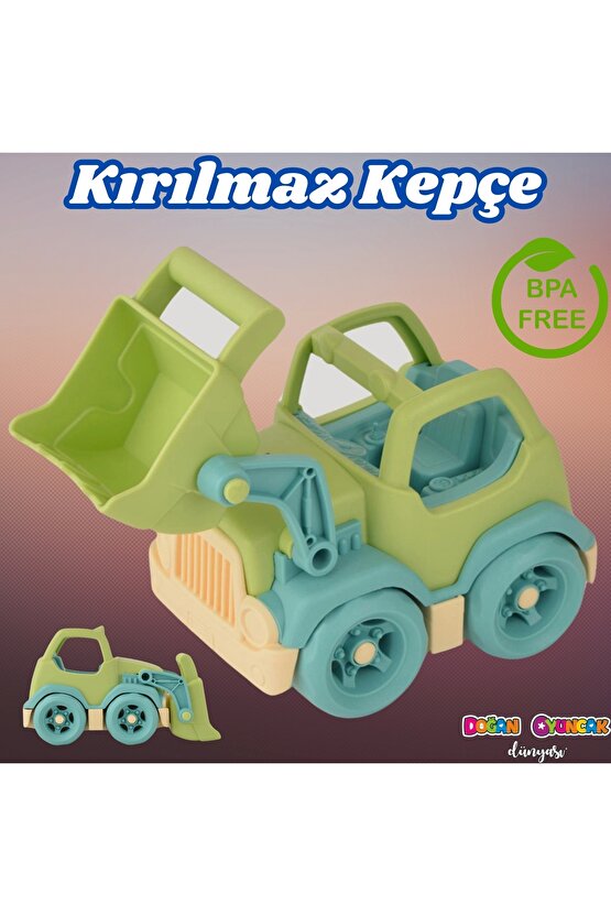 Lüx Yeşil Minik Kepçe - Plastik Kepçe - Kırılmaz Oyuncak - Kırılmaz Kepçe Dozer - Kepçe Dozer Setler