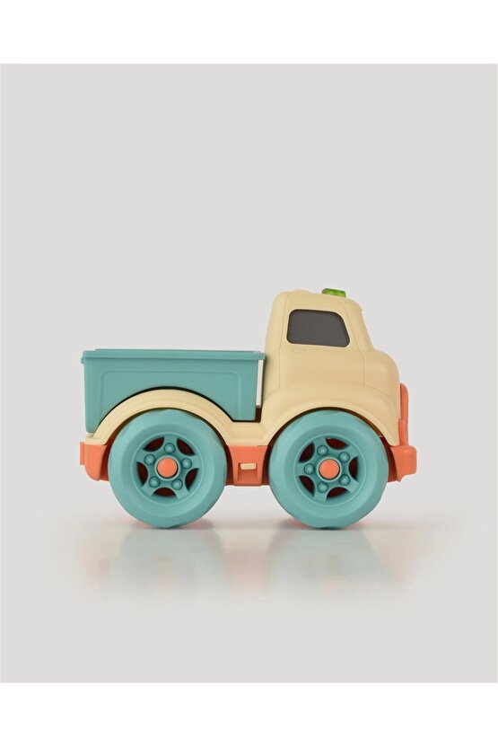 Lüx Bej Sesli ve Işıklı Minik Pikap - Plastik Kamyon - Kırılmaz Oyuncak - Kırılmaz Pikap - Işıklı Se