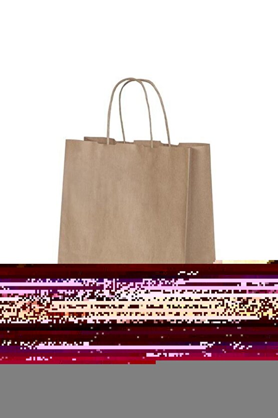 18x8x24 Büküm Saplı Çanta 10lu Kraft