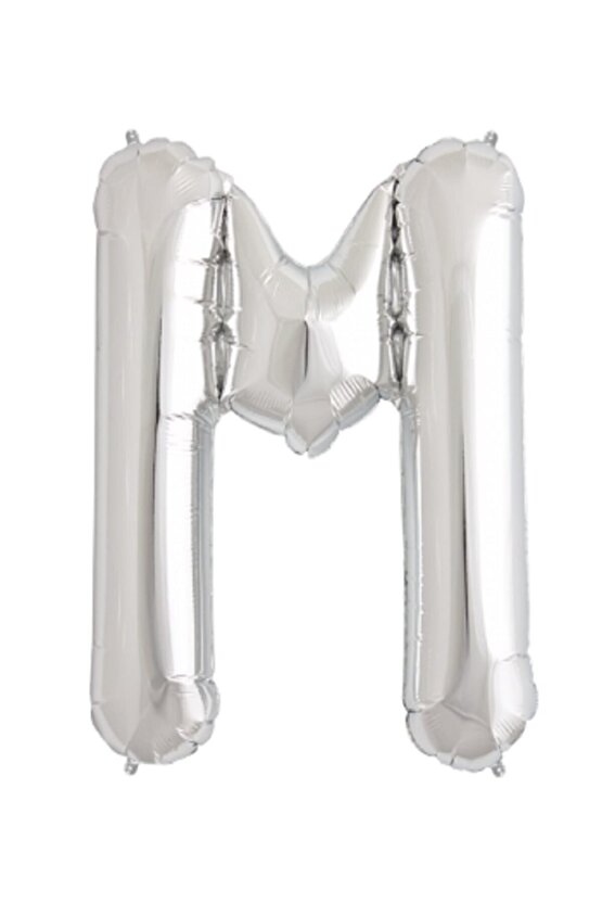 M Harf Folyo Balon Büyük Xl Doğumgünü Parti Balonu 70 Cm Gümüş