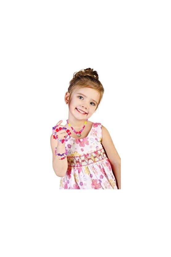 Sepetli Takı Boncuk Seti Kız Çocuk Eğitici Aktivite Oyuncak Seti Tasarım