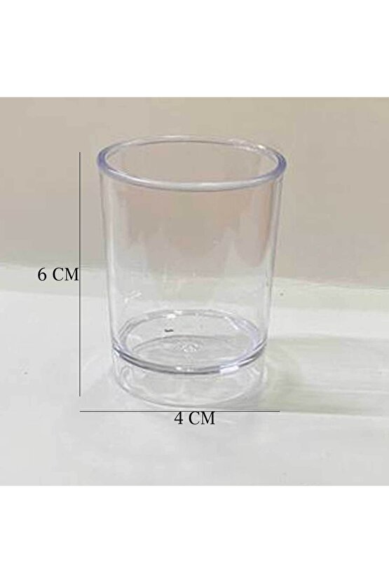 Mika Akrilik Shot Bardak Mum Bardağı 6x4.2 Cm 35 Cc - 12 Adet