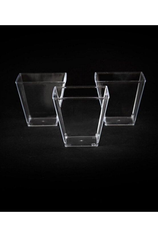 Plastik Akrilik Prizma Kübik Kase 120cc *12 Adet - Kapaksız