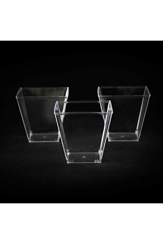 Şeffaf Kristal Mika Ekstra Sert Plastik Prizma Kübik Kase 200 Cc 8** Adet