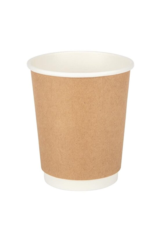 Çift Katlı 8 oz Kraft Double Wall 100 Adet Karton Bardak