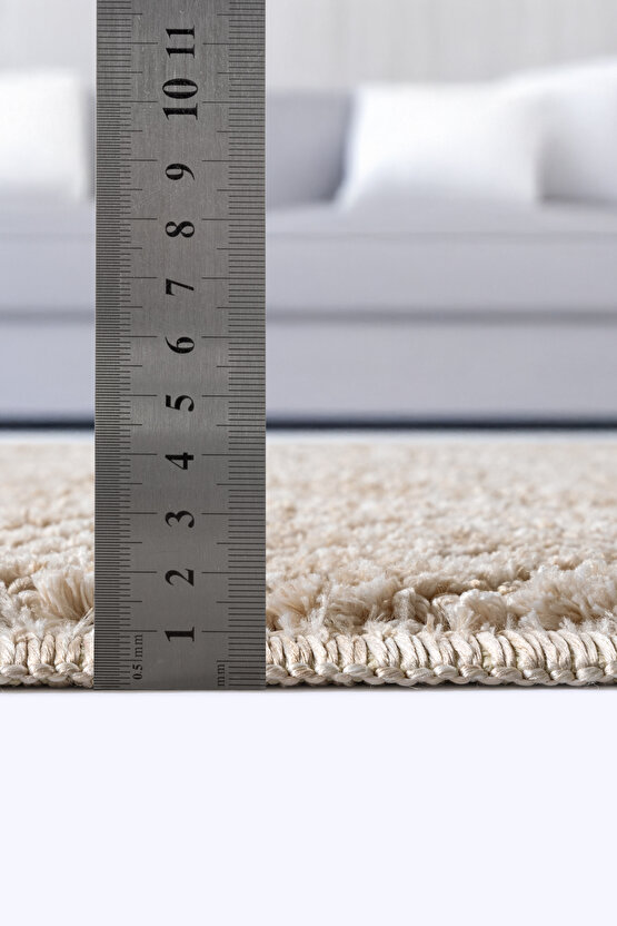 Yalın Modern Dokuma Halı Kaymaz Tabanlı Yıkanabilir Salon ve Oturma Odası Halısı 5577 Bej