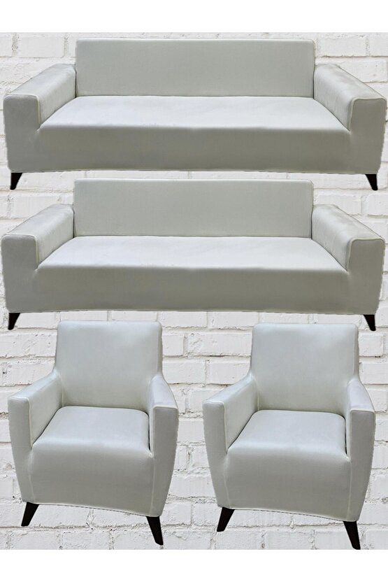 3+3+1+1 İtalyan Süet Koltuk Örtüsü(KREM)