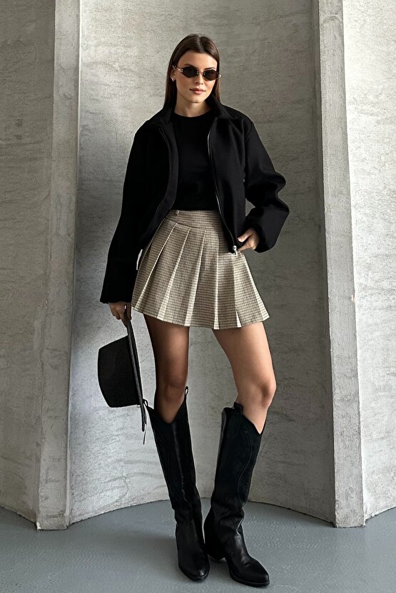 Kadın Oversize Bomber Ceket – Yumuşak Kaşe Dokulu, Mevsimlik, Casual Polar Mont