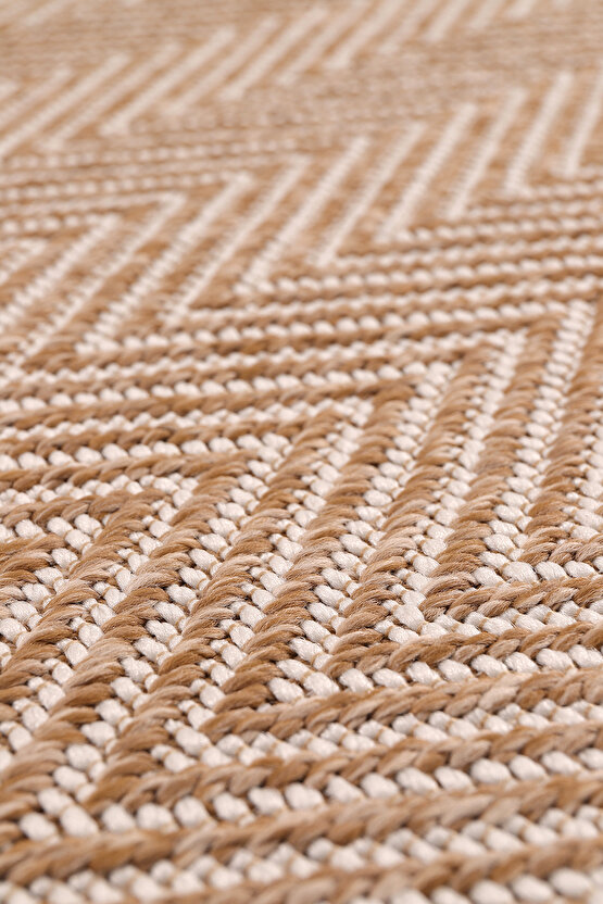 0408-Bej Kumaş Bordür Sisal Halı Kilim Hav Toz Vermez Kolay Temizlenen Hasır Kilim