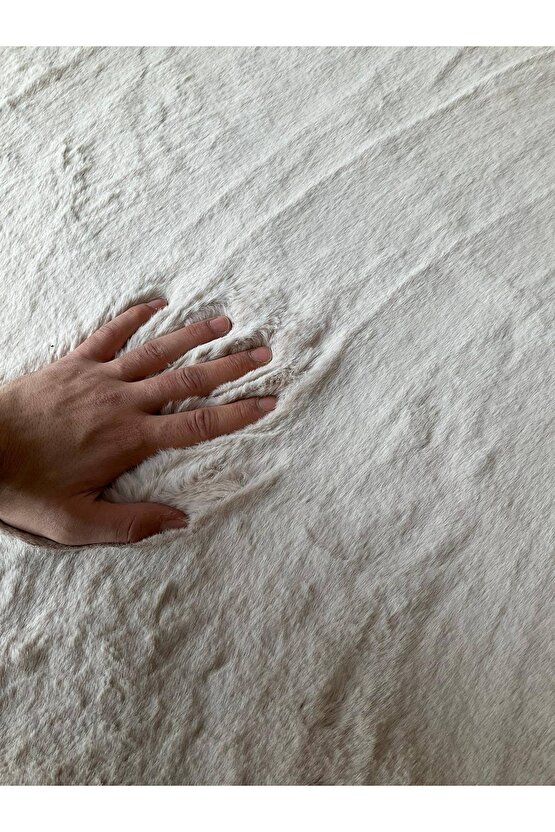 Tavşan Tüyü Post Peluş Ultra Yumuşak Post Puffy Kum Beji