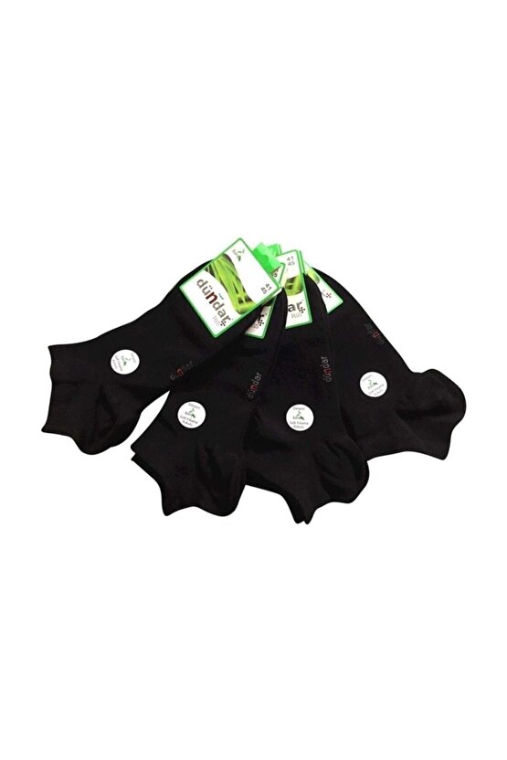 6lı  Bambu Dikişsiz Koku Yapmayan Patik Çorap- Siyah - 40-44