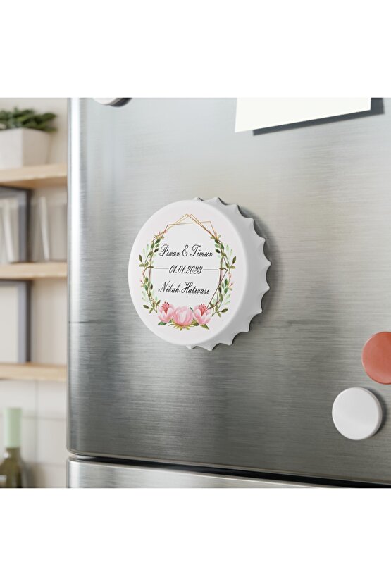 50 Adet Kapak Açacak Magnet Buzdolabı Süsü, Söz, Nişan, Kına, Nikah, Düğün Hatırası Promosyon 6