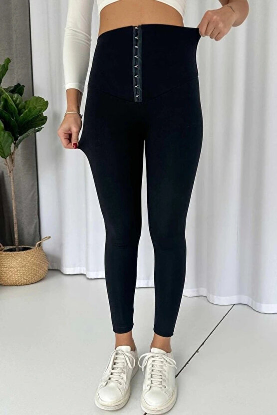 Kadın Yüksek Bel Korse Ve Kopça Detay çelik Toparlayıcı Tayt