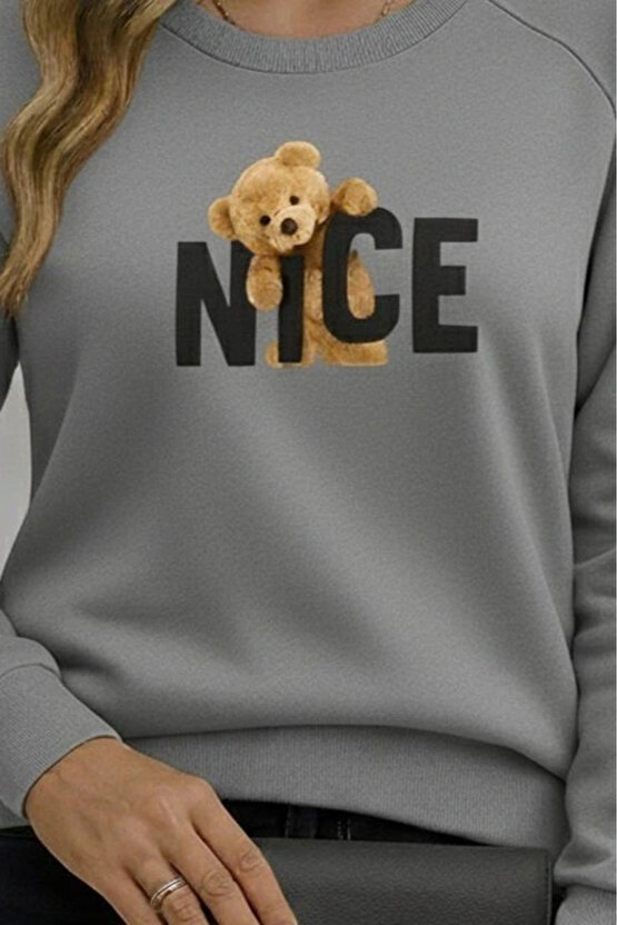 Kadın Uzun Kollu Bisiklet Yaka Viskon Iki Iplik Bluz